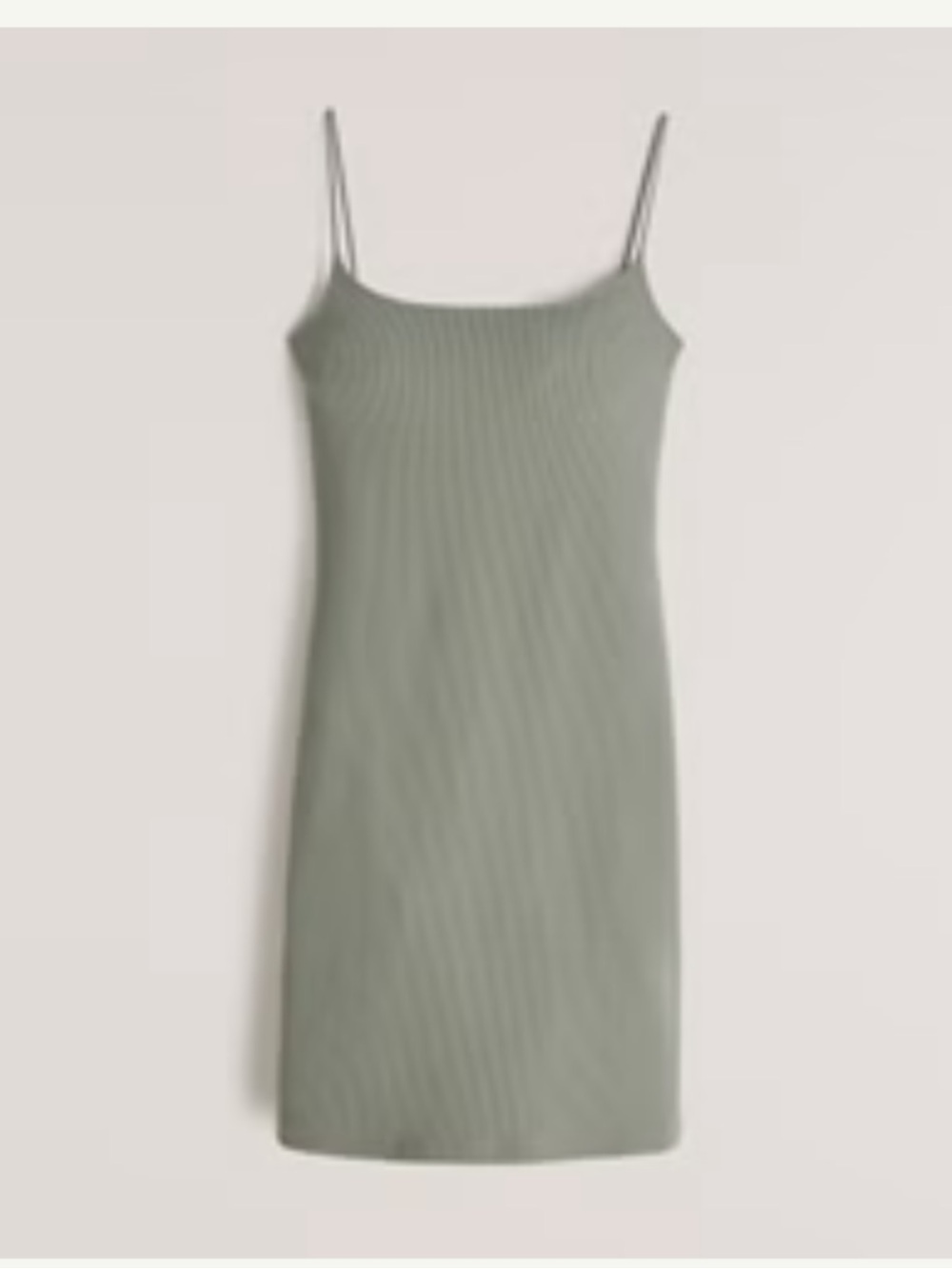 Abercrombie & Fitch Olive Green Ribbed Slip Dress
